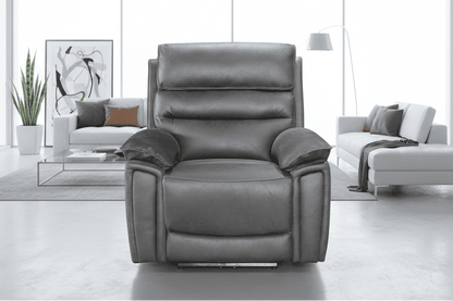 DFS Lawson Grey Easy Clean Fabric Electric Reclining Armchair / 1 Seater Sofa With USB Charging Ports