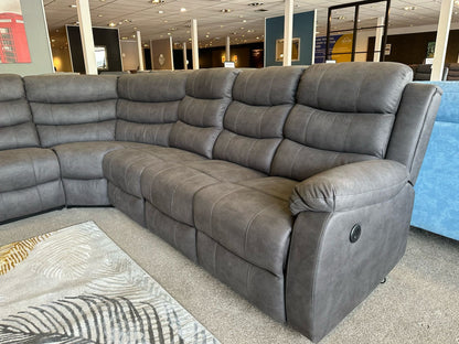 "Willow" Dark Grey Easy Clean Fabric Large 3C2 Recliner Modular Corner Sofa | Couch |