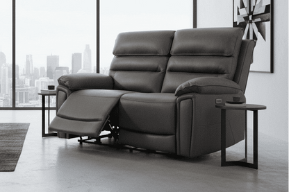 DFS Lawson Grey Easy Clean Fabric Electric / Power Reclining 2 Seater Sofa With USB Charging Ports