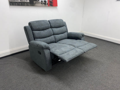 ‘Lewson’ Charcoal Grey Fabric Recliner 2 + 1 + 1 Seater Sofa + Armchair Sofa Suite Set | Couch |