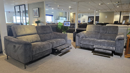 Beckham Fabric Electric Recliner Sofa Range With USB Charging Ports & Adjustable Headrests