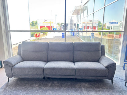DFS STOWEN - Charcoal Grey Fabric Electric Reclining 5 Seater + Armchair Sofa Suite Set | USB Ports | Space Saving Recliner