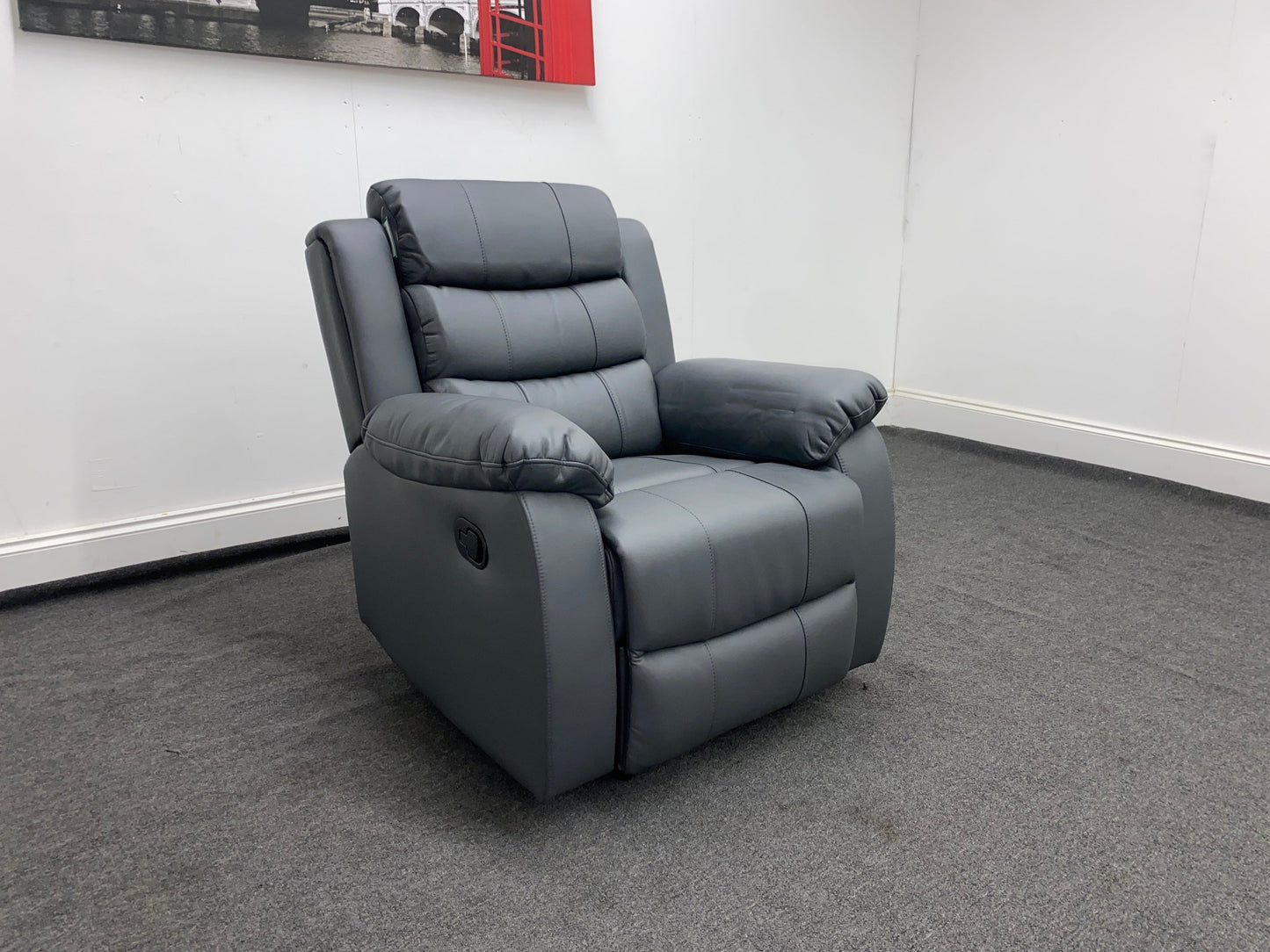 Lando Recliner Grey Leather 3 + 1 Seater Sofa Set | Couch |