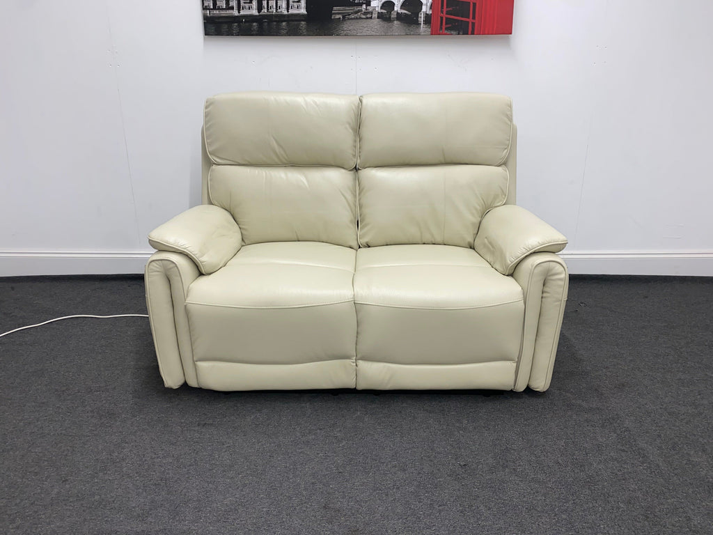 Supreme Power Recliner Cream Leather 2 Seater Sofa Sofas