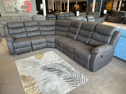"Willow" Dark Grey Easy Clean Fabric Large 3C2 Recliner Modular Corner Sofa | Couch |