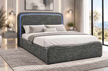 (Pre Order Deal, Back In Stock December 15th) "Harriet" Grey Ottoman Storage Bed - Frame Only - 2 Sizes Available