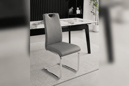 Complete Dining Set | 4 to 6 Dining Chairs + Arizona White Ceramic Extending Dining Table 130cm - 160cm