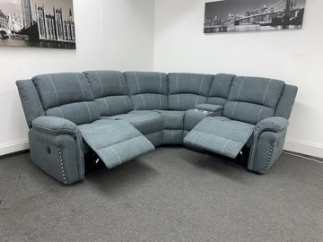 “Finsbury Express’ Grey Fabric Electric Recliner Rhf Modular Corner Sofa Sofas