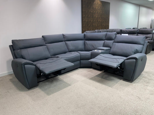 WHILE STOCK LASTS! Ronan Electric Recliner Corner Sofa + Drinks Console - RHF