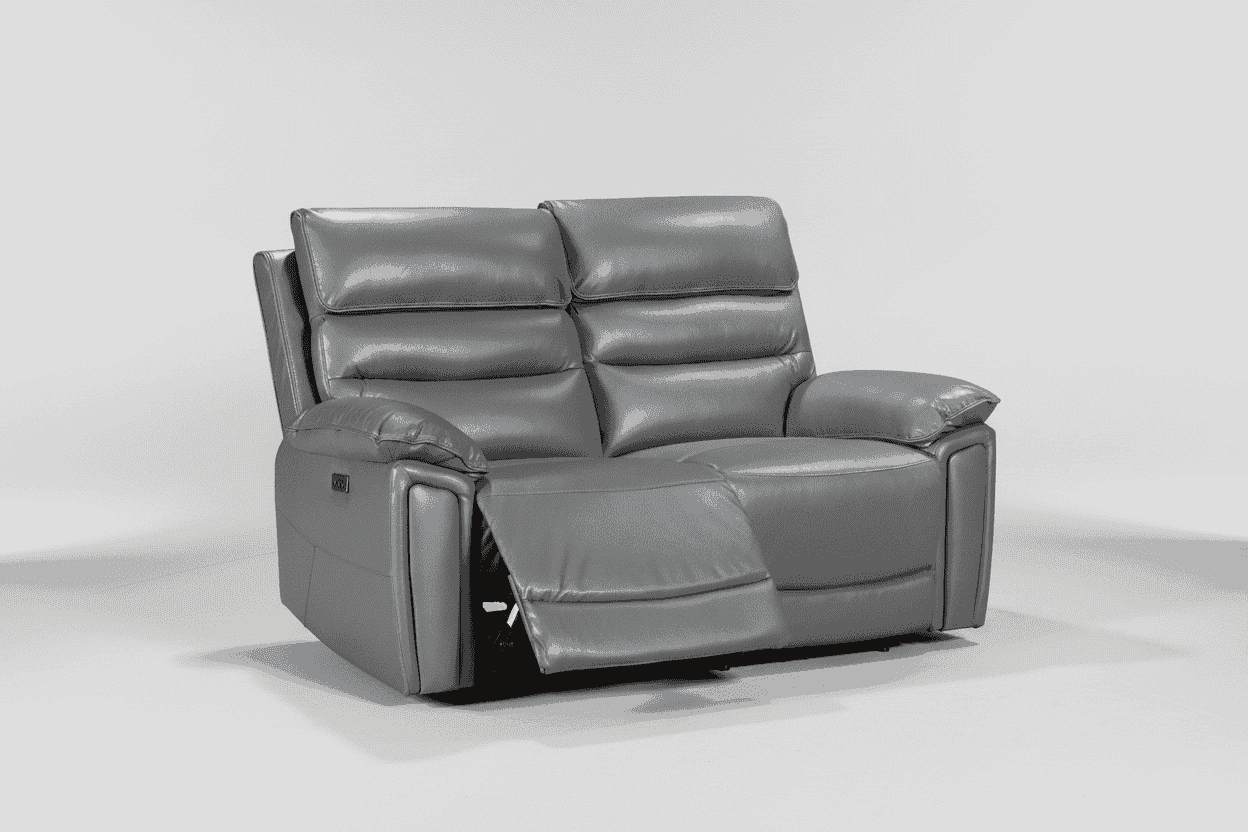 'SPECIAL OFFER' DFS Lawson Grey Leather Electric Reclining Sofa Range With Drinks Coolers USB Charging Ports & Drop Down Tray Table With Reading Lights