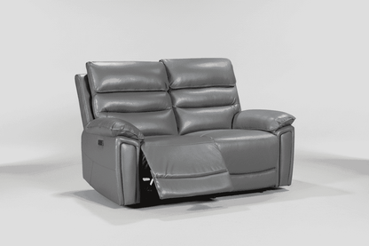 'SPECIAL OFFER' DFS Lawson Grey Leather Electric Reclining Sofa Range With Drinks Coolers USB Charging Ports & Drop Down Tray Table With Reading Lights