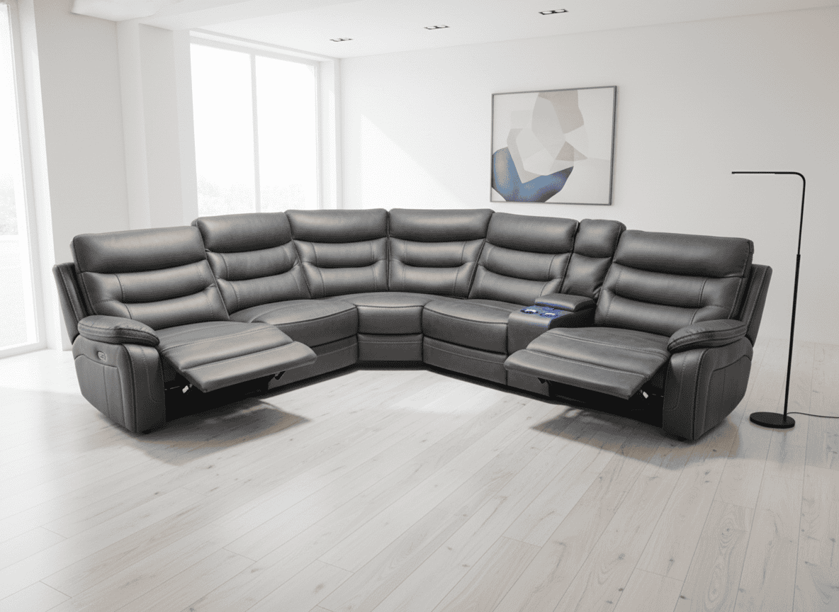 Cinema Corner Sofa - Smart Tech Power Recliner With Drinks Coolers & Extensive Features