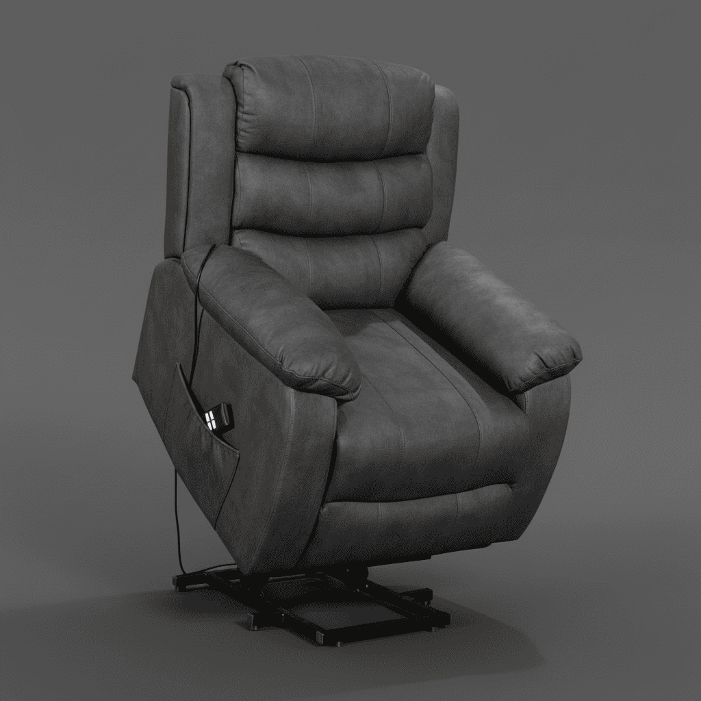 Dual Motor Electric Willow Fabric Rise & Recliner 1 Seater Sofa / Armchair