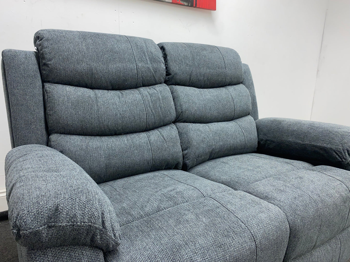‘Lewson’ Charcoal Grey Fabric Recliner 2 + 1 + 1 Seater Sofa + Armchair Sofa Suite Set | Couch |