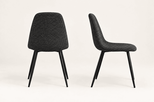 (Pre Order Deal, Arriving December 15th) Yukon Dining Chairs In Charcoal Grey Fleck Fabric
