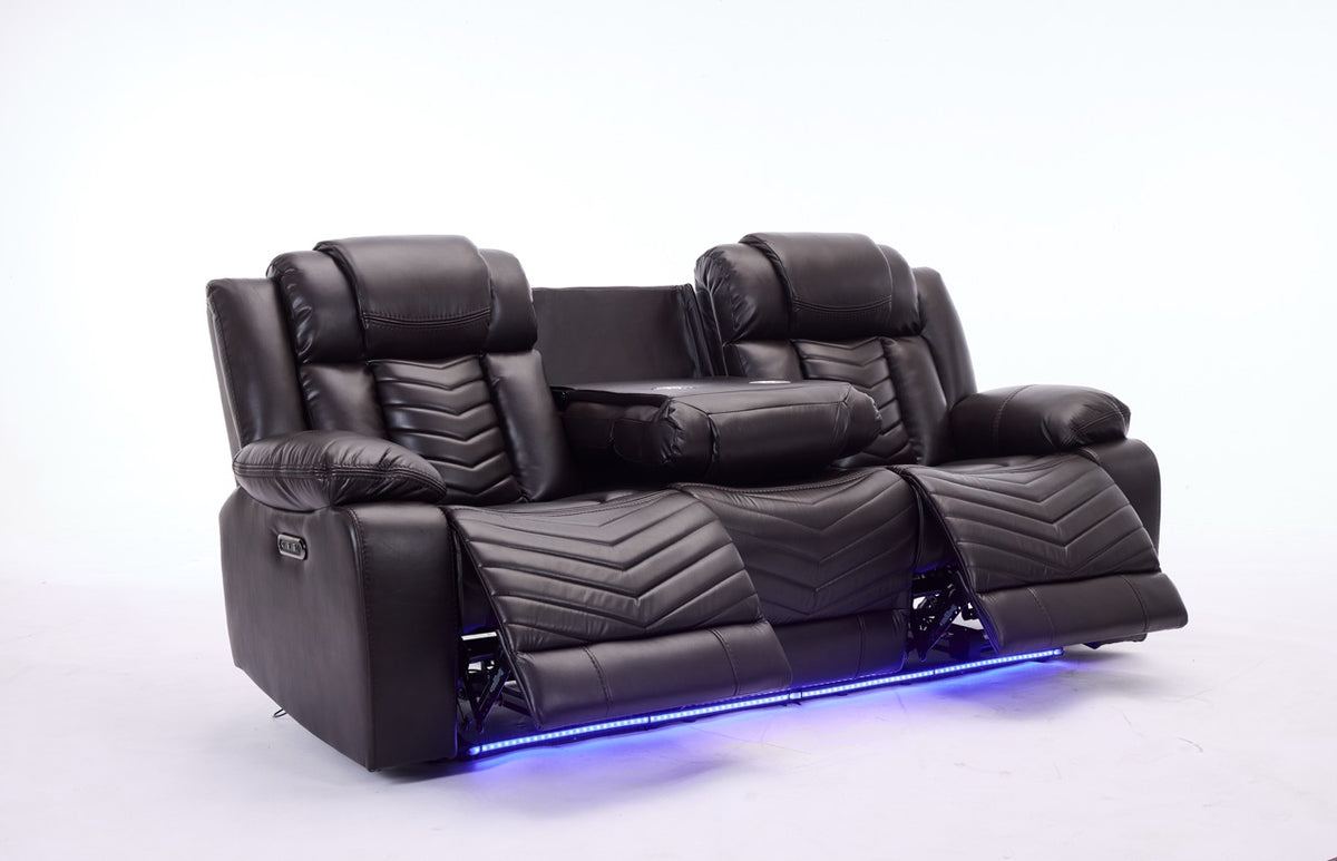 (Pre Order Promo Deal!) Zeus Grey, Black Or Brown Leather Cinema Sofa Set | 3 Seater + 2 Seater + Armchair or 3+2 | Online Only