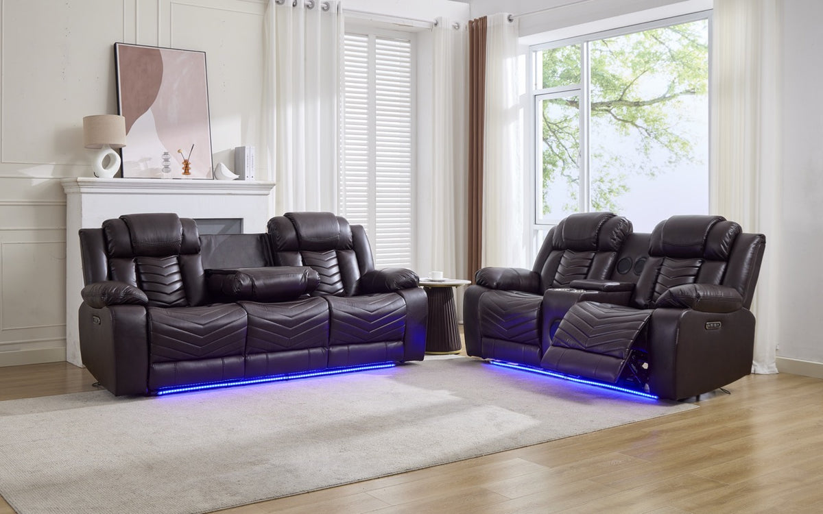 (Pre Order Promo Deal!) Zeus Grey, Black Or Brown Leather Cinema Sofa Set | 3 Seater + 2 Seater + Armchair or 3+2 | Online Only