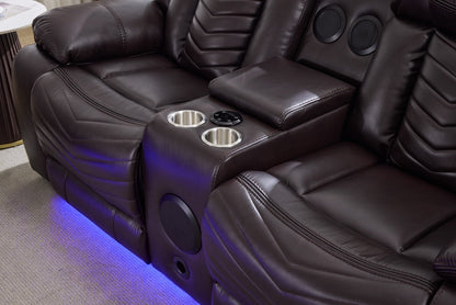 (Pre Order Promo Deal!) Zeus Grey, Black Or Brown Leather Cinema Sofa Set | 3 Seater + 2 Seater + Armchair or 3+2 | Online Only