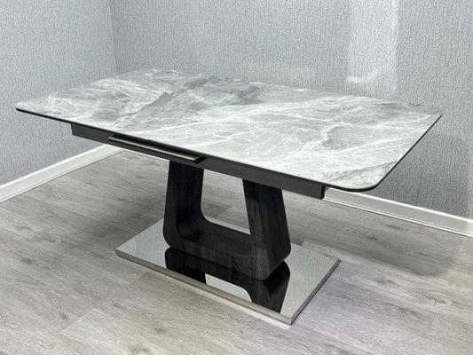 ZMAT Grey Ceramic Extending Dining Table