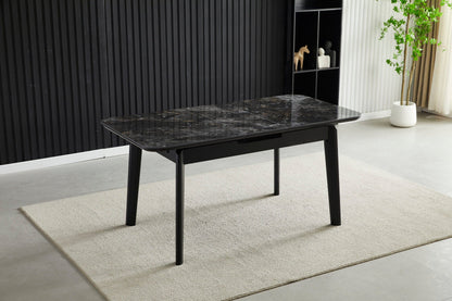 Arizona Black Ceramic Extending Dining Table 130cm - 160cm