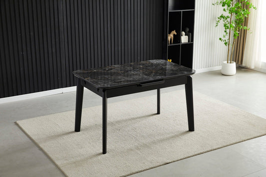 Arizona Black Ceramic Extending Dining Table 130cm - 160cm