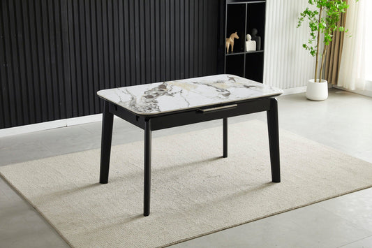 Arizona White Ceramic Extending Dining Table 130cm - 160cm