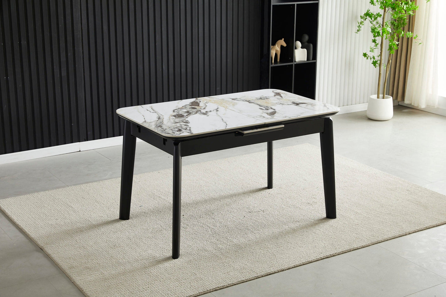 Complete Dining Set | 4 to 6 Dining Chairs + Arizona White Ceramic Extending Dining Table 130cm - 160cm