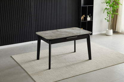 Complete Dining Set | 4 to 6 Dining Chairs + Arizona Grey Ceramic Extending Dining Table 130cm - 160cm