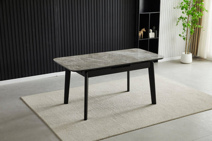 Complete Dining Set | 4 to 6 Dining Chairs + Arizona Grey Ceramic Extending Dining Table 130cm - 160cm