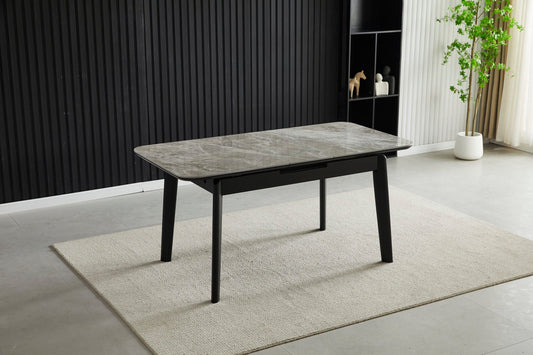 Complete Dining Set | 4 to 6 Dining Chairs + Arizona Grey Ceramic Extending Dining Table 130cm - 160cm