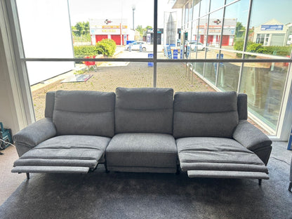 DFS STOWEN - Charcoal Grey Fabric Electric Reclining 5 Seater + Armchair Sofa Suite Set | USB Ports | Space Saving Recliner