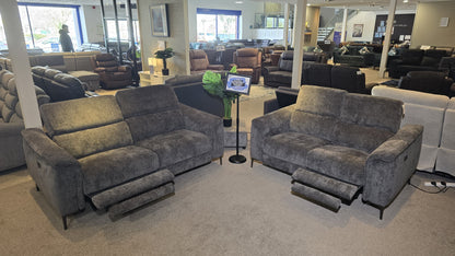 Beckham Fabric Electric Recliner Sofa Range With USB Charging Ports & Adjustable Headrests