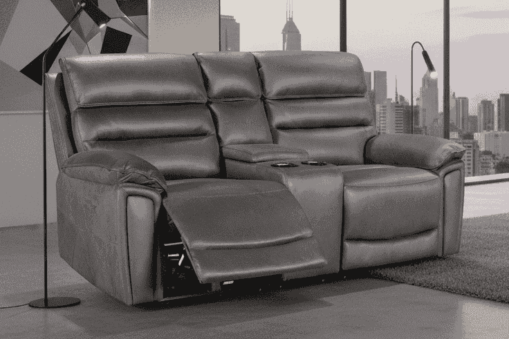 DFS Lawson Grey Easy Clean Fabric Electric Reclining Sofa Range Suite Set With USB Charging Ports & Drop Down Tray Table