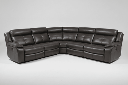 Parker 2c2 Electric Recliner Grey Leather Corner Sofa