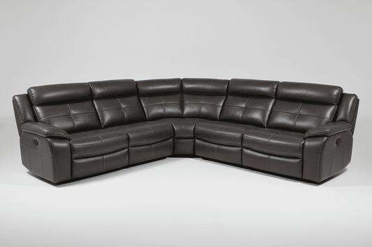 Parker 2c2 Electric Recliner Grey Leather Corner Sofa