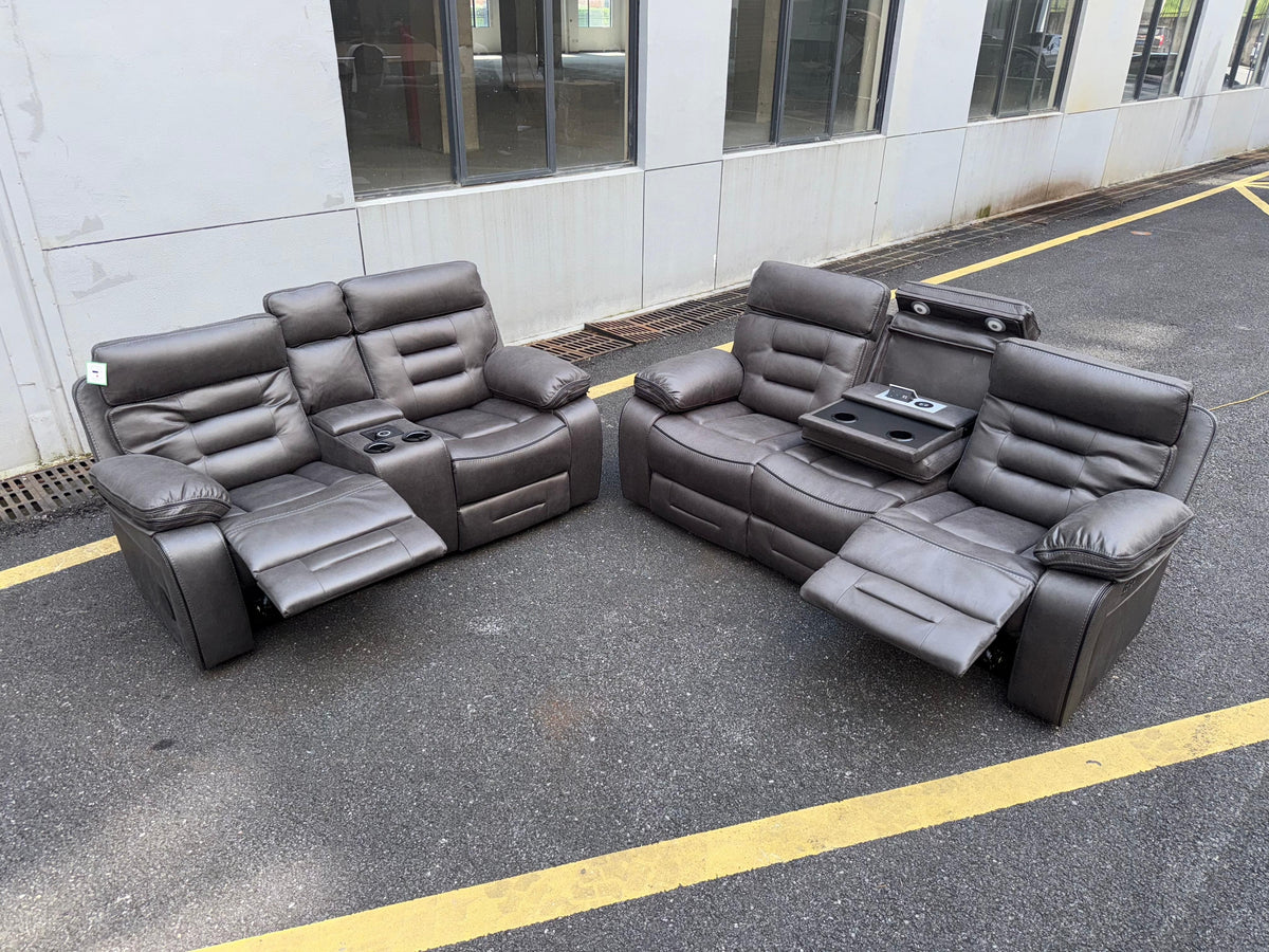 (Pre Order Promo Deal!) Chelsea Dark Grey, Light Grey, Or Brown Easy Clean Suede Fabric Cinema Sofa Set | 3 Seater + 2 Seater + Armchair or 3+2 | Online Only