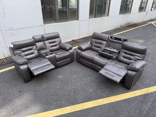 (Pre Order Promo Deal!) Chelsea Dark Grey, Light Grey, Or Brown Easy Clean Suede Fabric Cinema Sofa Set | 3 Seater + 2 Seater + Armchair or 3+2 | Online Only