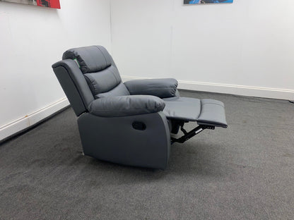 Lando Recliner Grey Leather 3 + 1 Seater Sofa Set | Couch |