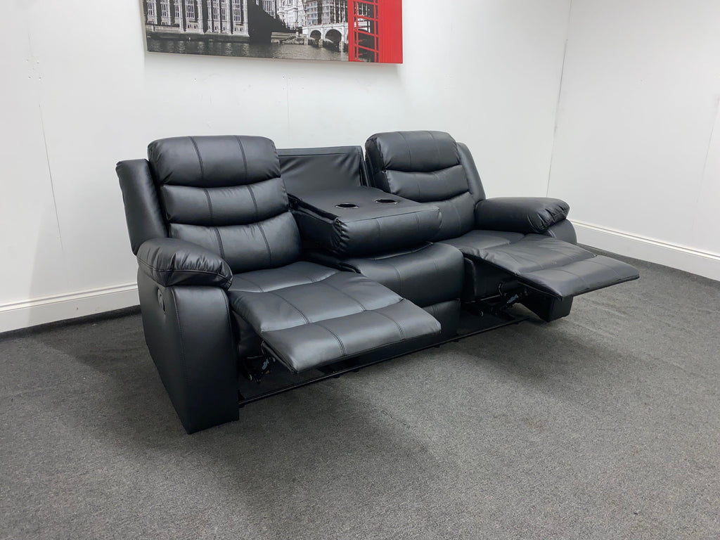 Dfs Landos Recliner Black Leather 3 Seater Sofa Sofas