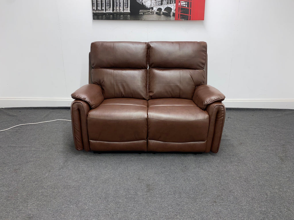 Supreme Power Recliner Brown Leather 2 Seater Sofa Sofas