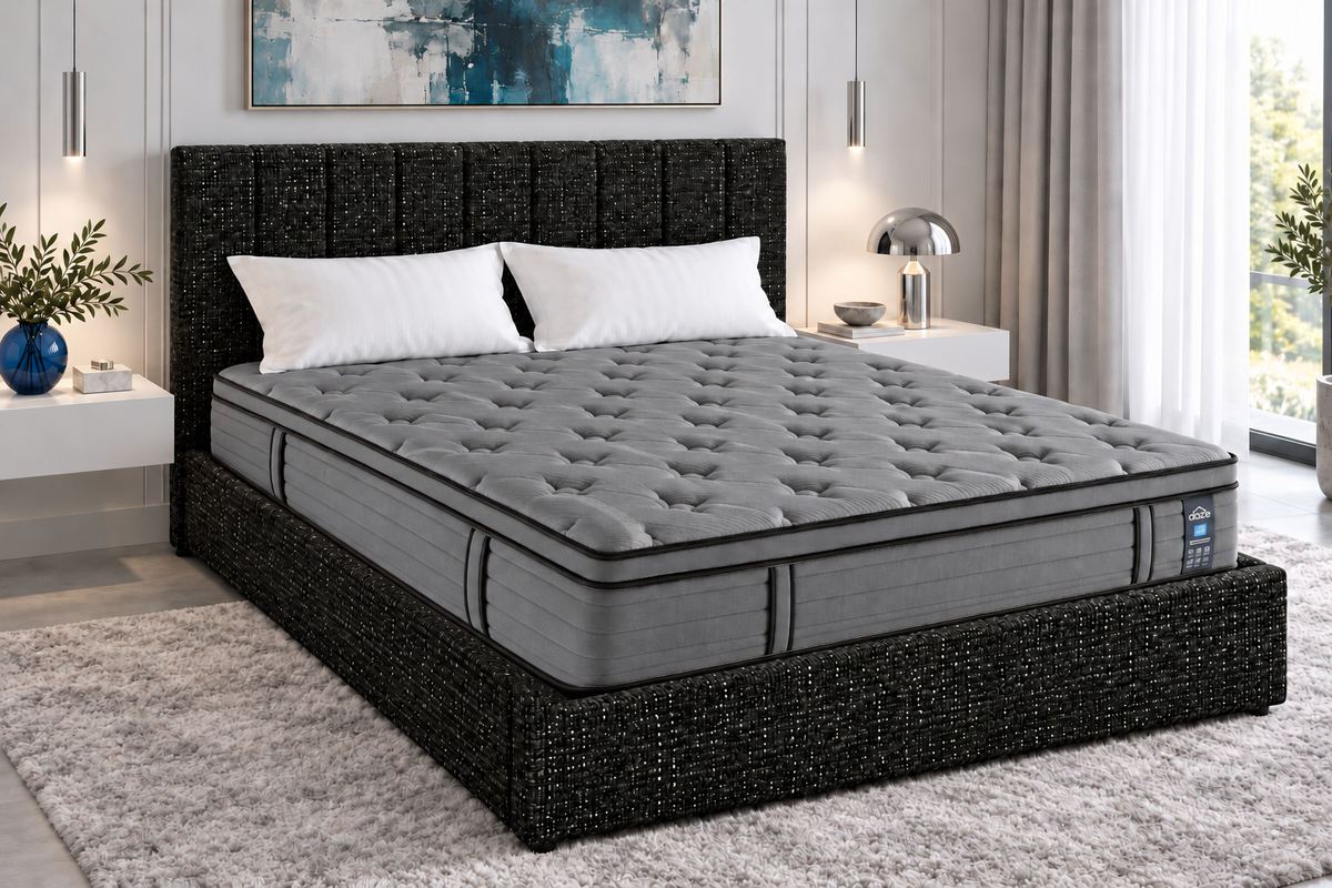 (Pre Order Deal, Back In Stock December 15th) "Jasmine" Charcoal Grey Ottoman Storage Bed Frame + Mattress Package