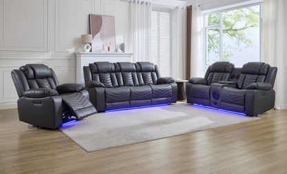 (Pre Order Promo Deal!) Zeus Grey, Black Or Brown Leather Cinema Sofa Set | 3 Seater + 2 Seater + Armchair or 3+2 | Online Only