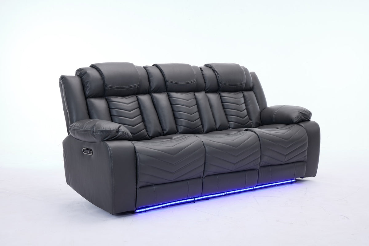 (Pre Order Promo Deal!) Zeus Grey, Black Or Brown Leather Cinema Sofa Set | 3 Seater + 2 Seater + Armchair or 3+2 | Online Only