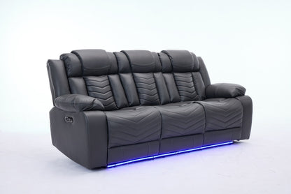 (Pre Order Promo Deal!) Zeus Grey, Black Or Brown Leather Cinema Sofa Set | 3 Seater + 2 Seater + Armchair or 3+2 | Online Only