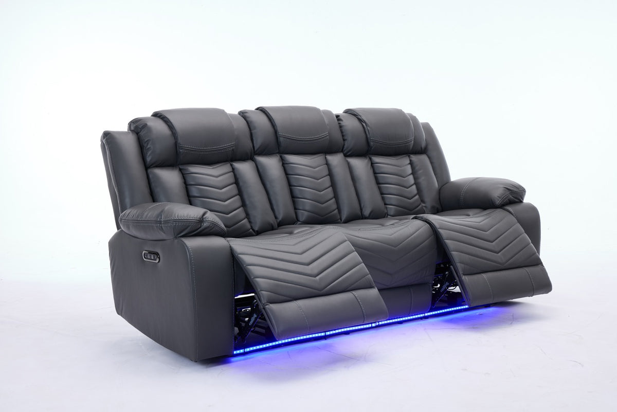 (Pre Order Promo Deal!) Zeus Grey, Black Or Brown Leather Cinema Sofa Set | 3 Seater + 2 Seater + Armchair or 3+2 | Online Only