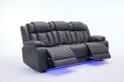 (Pre Order Promo Deal!) Zeus Grey, Black Or Brown Leather Cinema Sofa Set | 3 Seater + 2 Seater + Armchair or 3+2 | Online Only