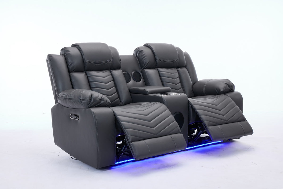 (Pre Order Promo Deal!) Zeus Grey, Black Or Brown Leather Cinema Sofa Set | 3 Seater + 2 Seater + Armchair or 3+2 | Online Only