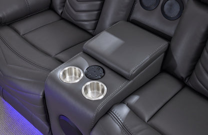 (Pre Order Promo Deal!) Zeus Grey, Black Or Brown Leather Cinema Sofa Set | 3 Seater + 2 Seater + Armchair or 3+2 | Online Only