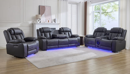 (Pre Order Promo Deal!) Zeus Grey, Black Or Brown Leather Cinema Sofa Set | 3 Seater + 2 Seater + Armchair or 3+2 | Online Only