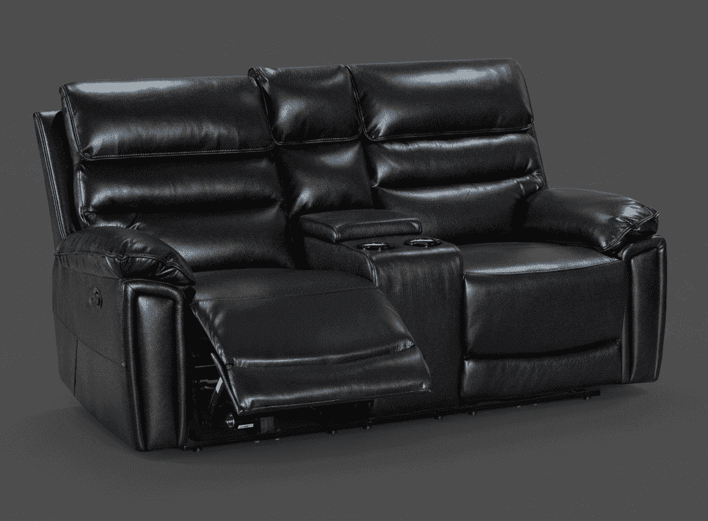 THIS WHOLE SET! DFS Lawson Black Leather Electric Reclining 3 Seater + 2 Seater With Drinks Console + Armchair Sofa Set Suite With USB Charging Ports & Drop Down Tray Table